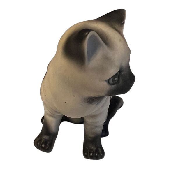 Vintage Sitting Siamese Cat Figurine Ceramic Mid Century Modern 3.5" - Picture 4 of 4